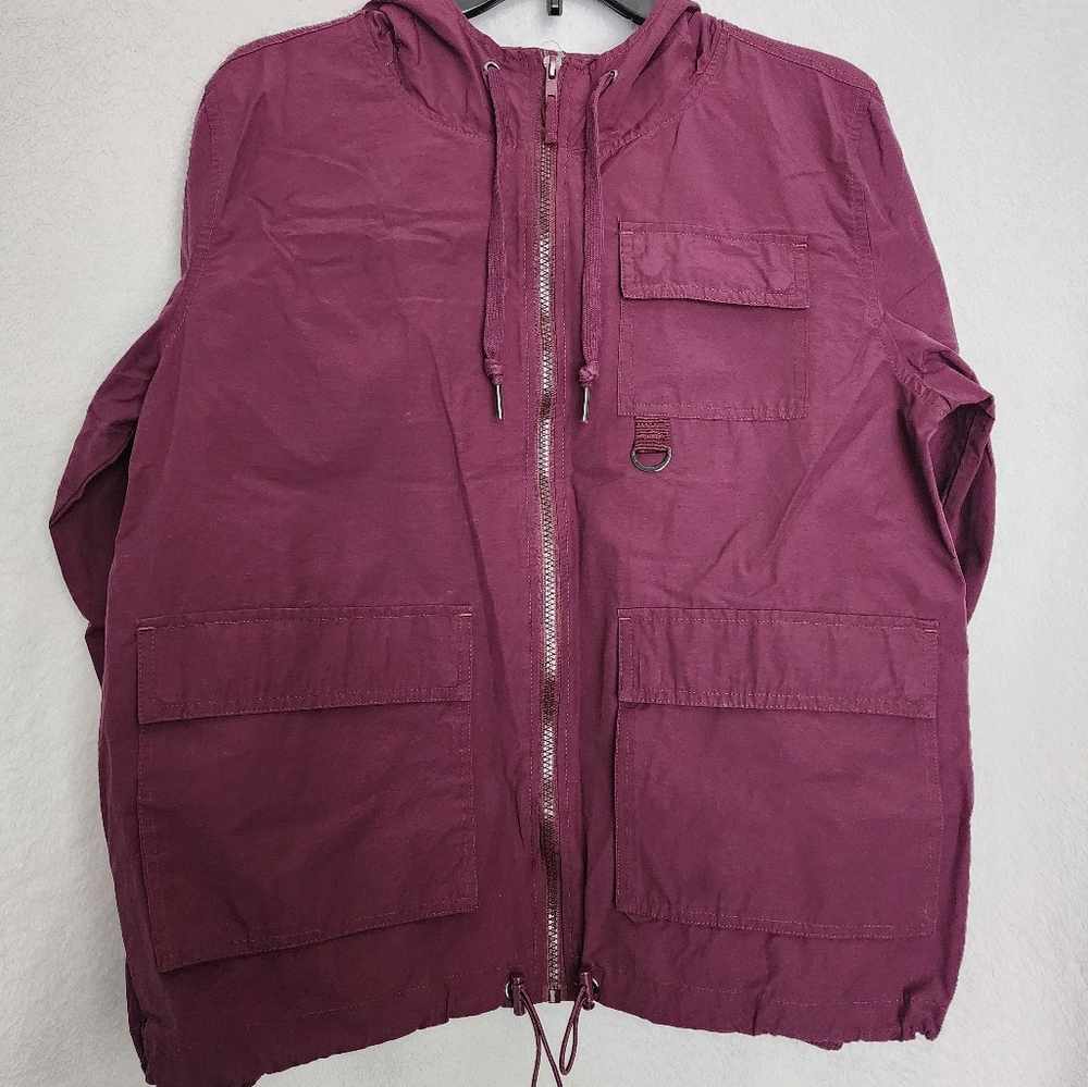 Empyre - Maroon Utility Jacket with Hood - Size Junior Large